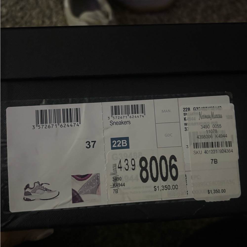 Women's CHANEL Designer Sneakers in Gray and Cream - Picture 6 of 9